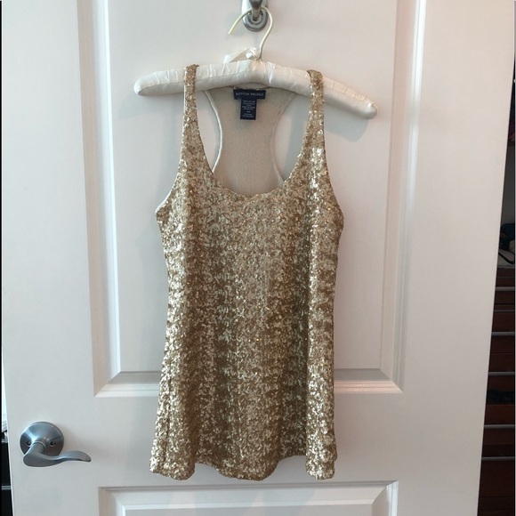 Boston Proper Gold Sequined Top Size XS - Picture 3 of 14